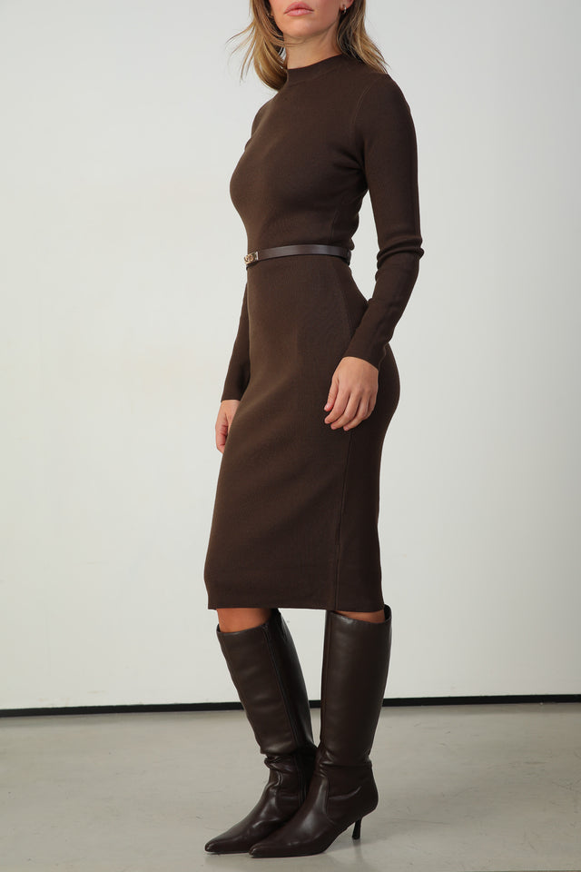 שמלה סריג+חגורה