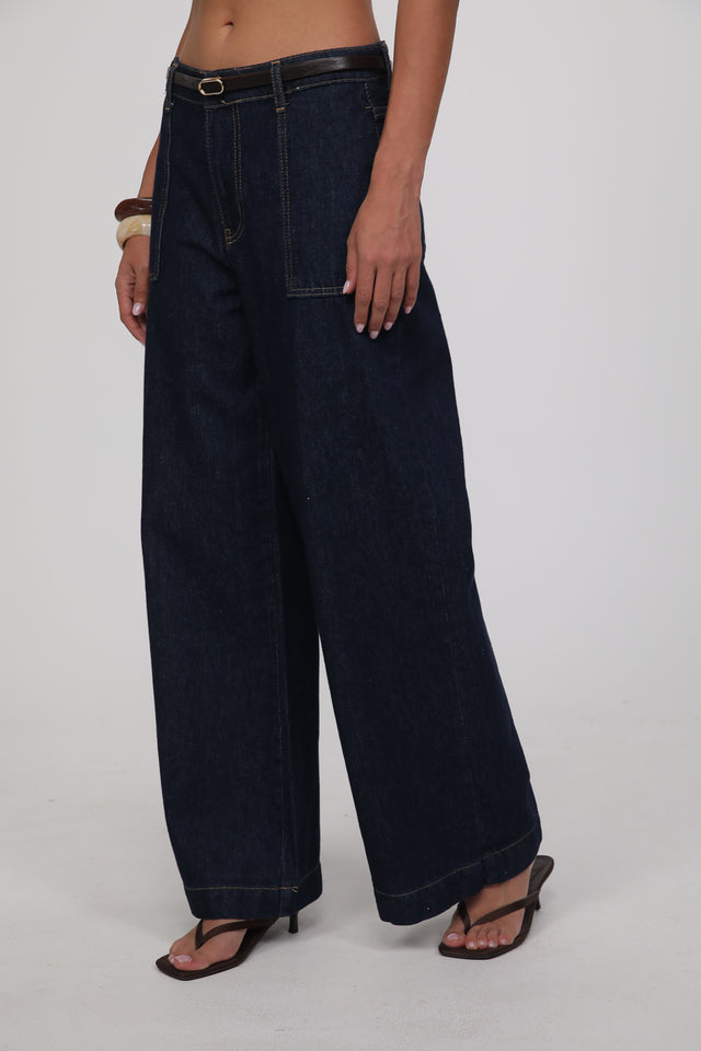 ג'ינס+חגורה Samantha